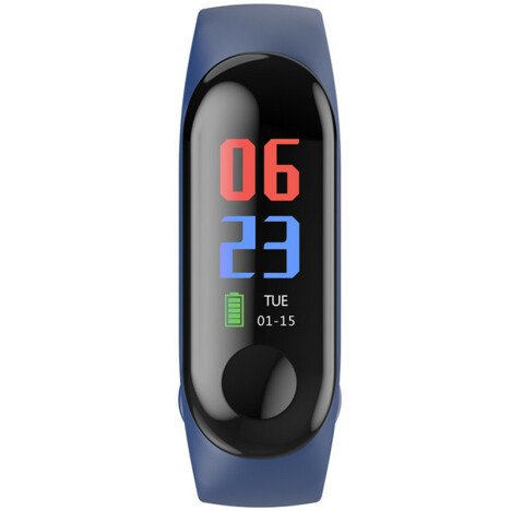 Bratara Fitness iUni N3C, Display OLED 0.96 inch, Bluetooth, Pedometru, Notificari, Albastru